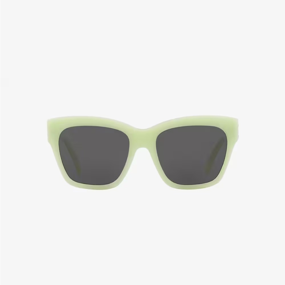 Celine Triomphe 55 mm round sunglasses shiny light green